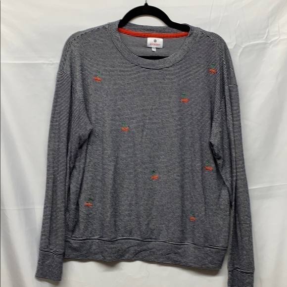 Sundry Cherry Print stripe crewneck sweater sz1 - Picture 1 of 4